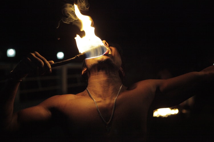 Fire breather at Kandy Cultural show - visit with Sri Lanka Trusted Tours